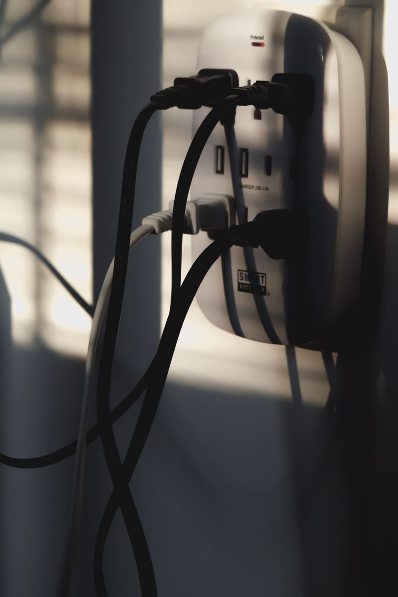 Power plugs connected to an outlet